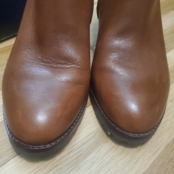Ralph Lauren Shaley wedge booties caramel / tan leather - Picture 3 of 8
